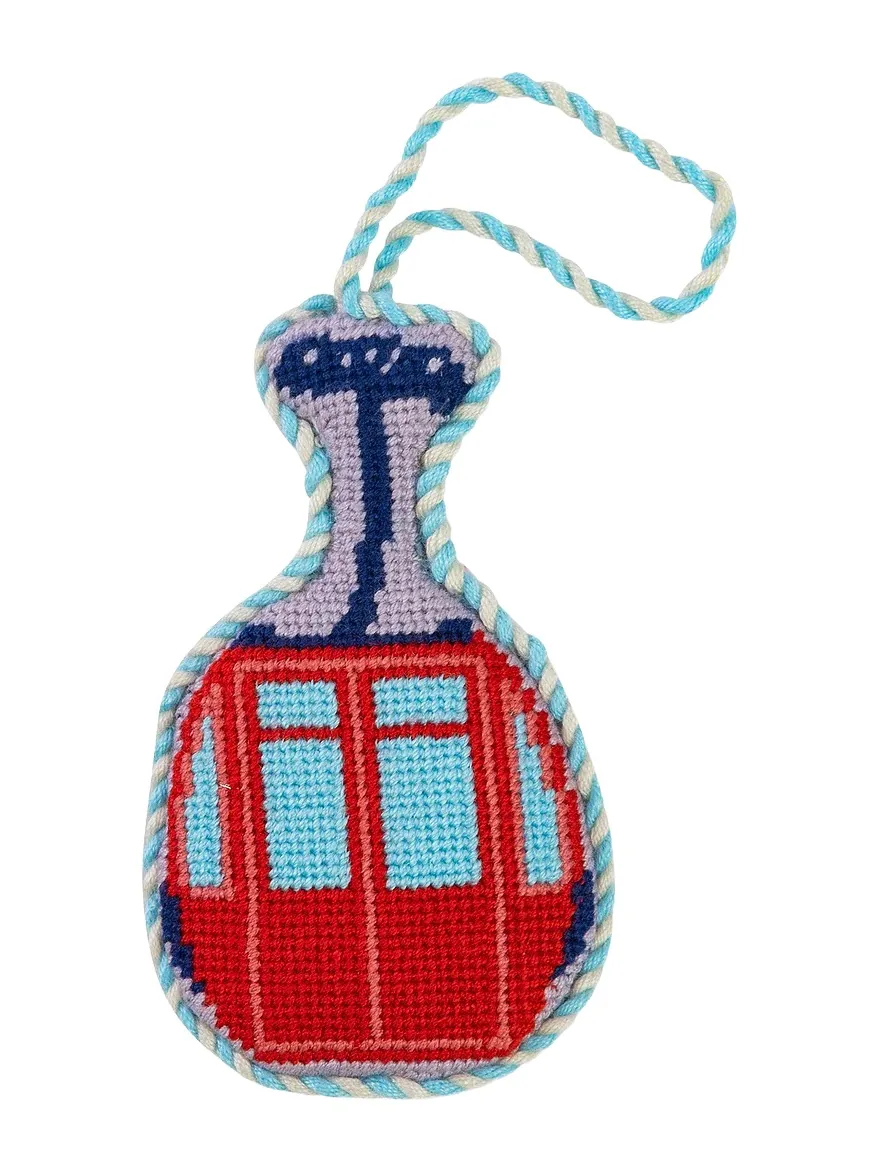Furbish Studio Ski Lift Needlepoint Ornament