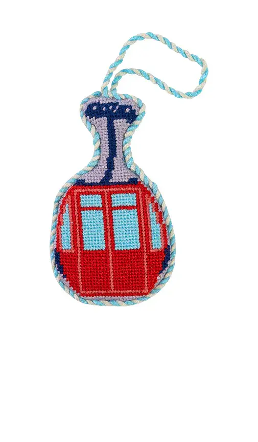 Furbish Studio Ski Lift Needlepoint Ornament
