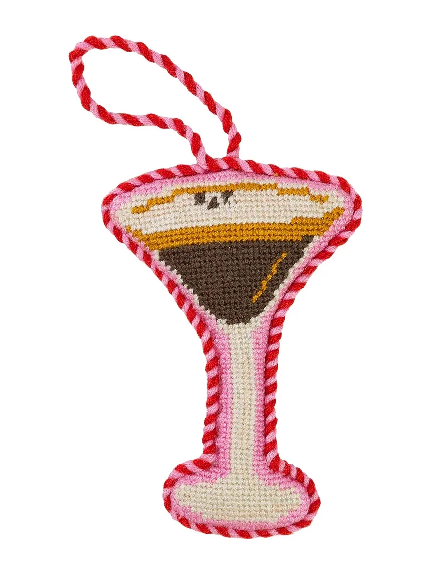Furbish Studio Espresso Martini Needlepoint Ornament