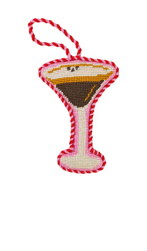 Furbish Studio Espresso Martini Needlepoint Ornament