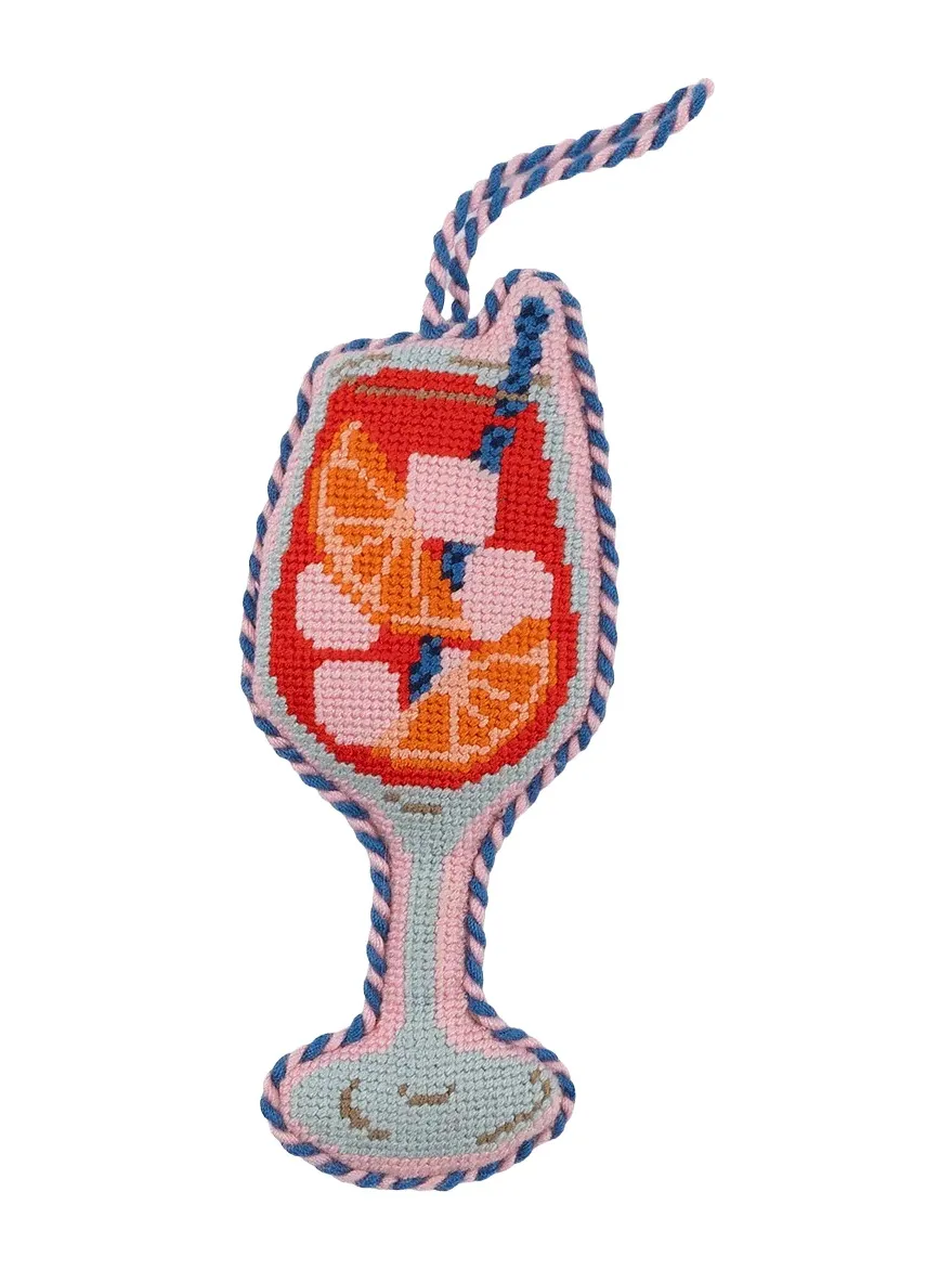 Furbish Studio Aperol Spritz Needlepoint Ornament