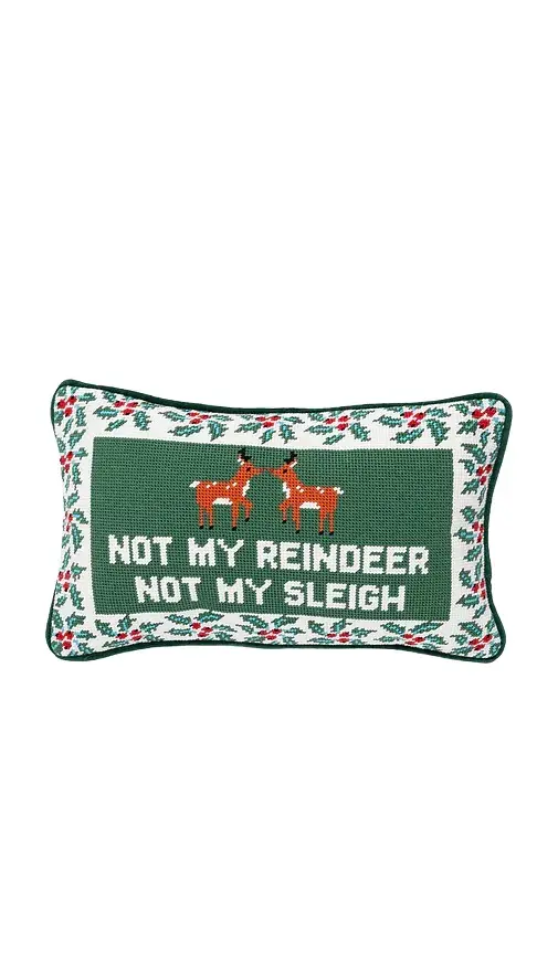Furbish Studio Not My Reindeer Needlepoint Pillow
