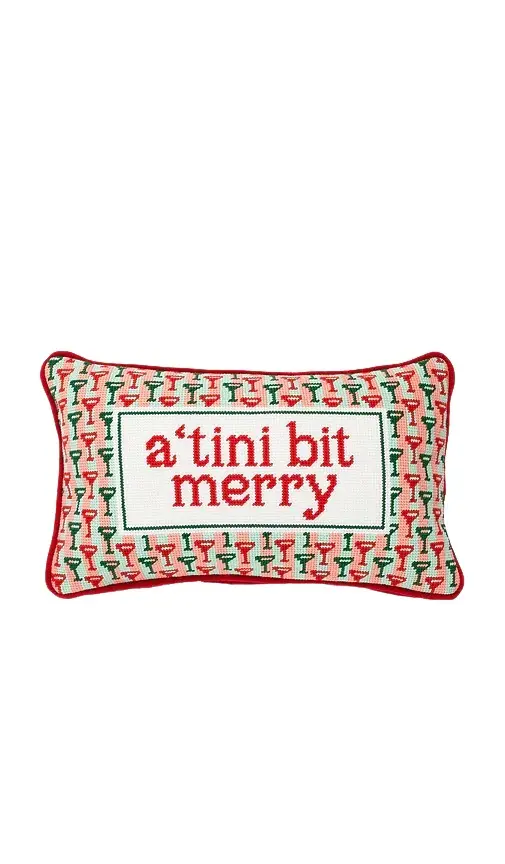 Furbish Studio A Tini Bit Merry Needlepoint Pillow
