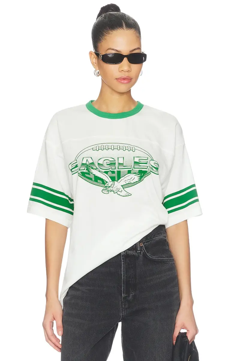 Eagles Oversized Stripe Ringer Tee