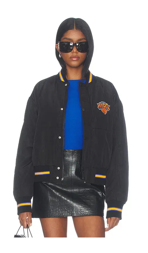 Terez New York Knicks Cropped Bomber Jacket | Thumbnail 2 Terez New York Knicks Cropped Bomber Jacket | Thumbnail 2