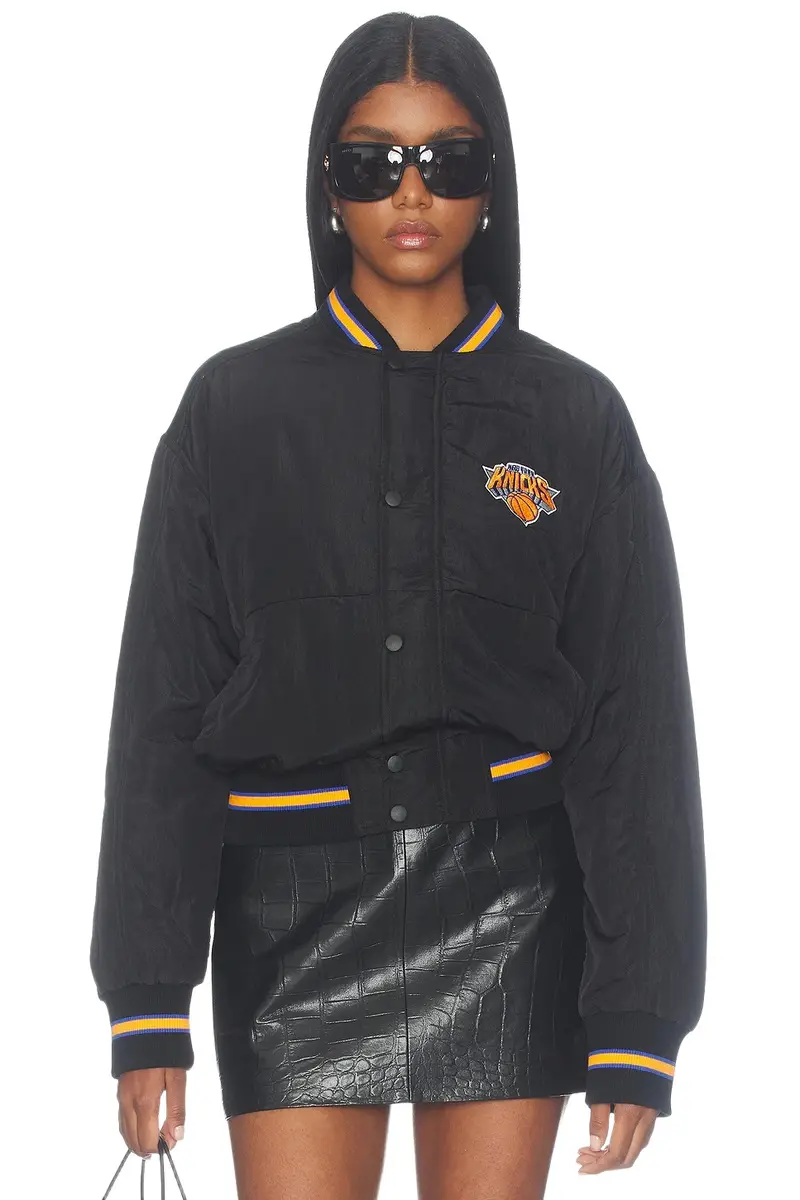 New York Knicks Cropped Bomber Jacket