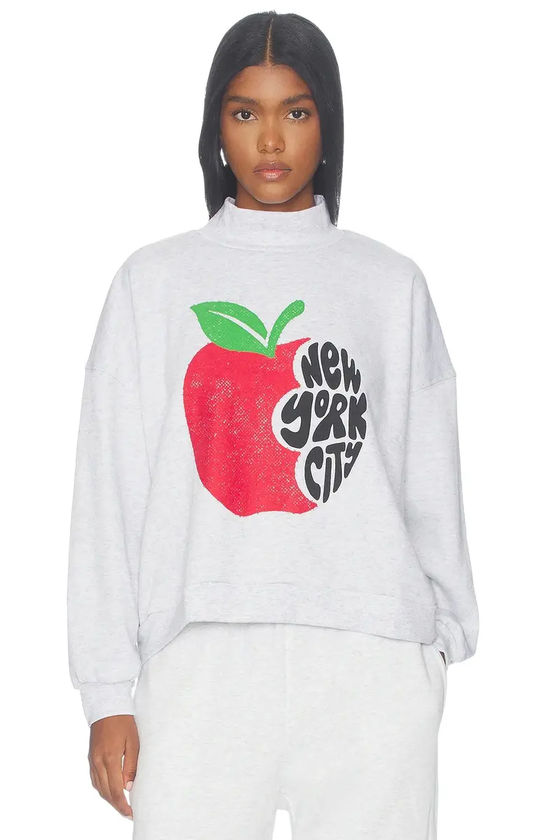 Nyc Apple Bite Mockneck Sweater