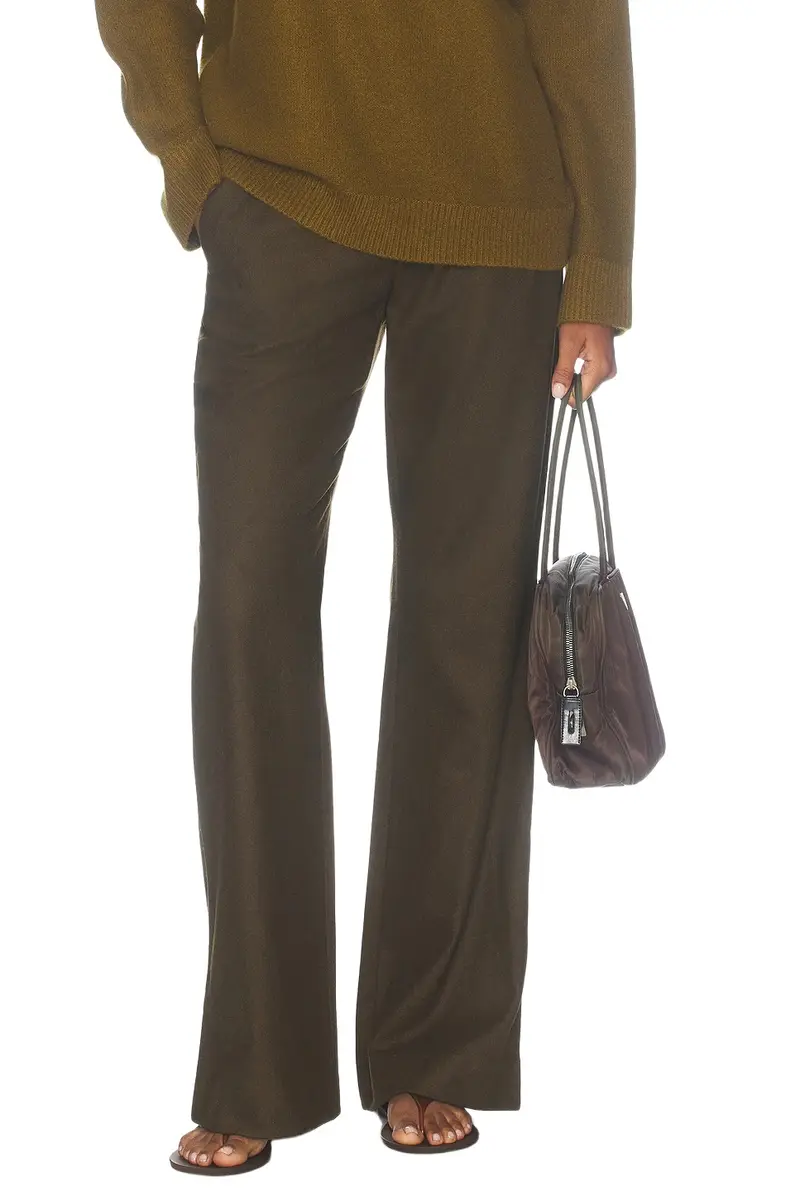 Vince Simone Mid Rise Soft Flannel Flare Pant