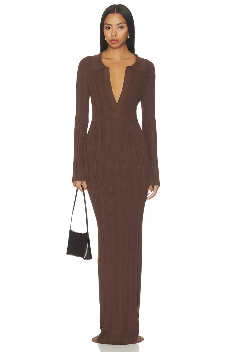 Knitted Collar Maxi Dress Knitted Collar Maxi Dress