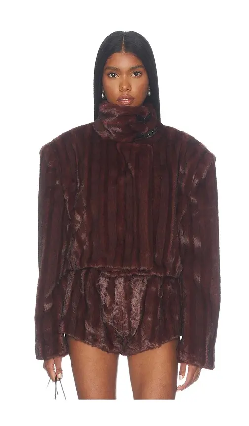 Faux Mink Long Sleeve Jacket Faux Mink Long Sleeve Jacket