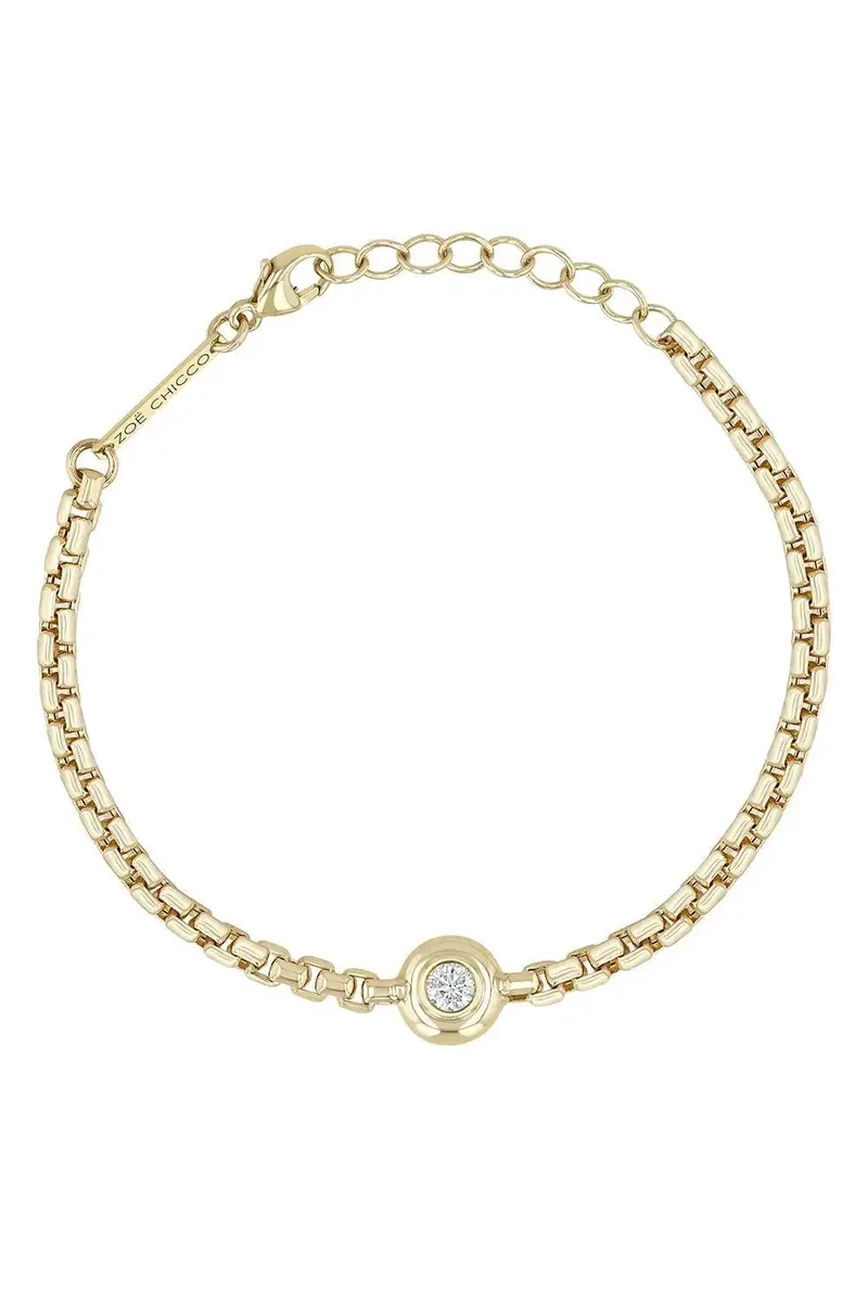 Zoë Chicco Diamond Box Chain Bracelet | Thumbnail 3