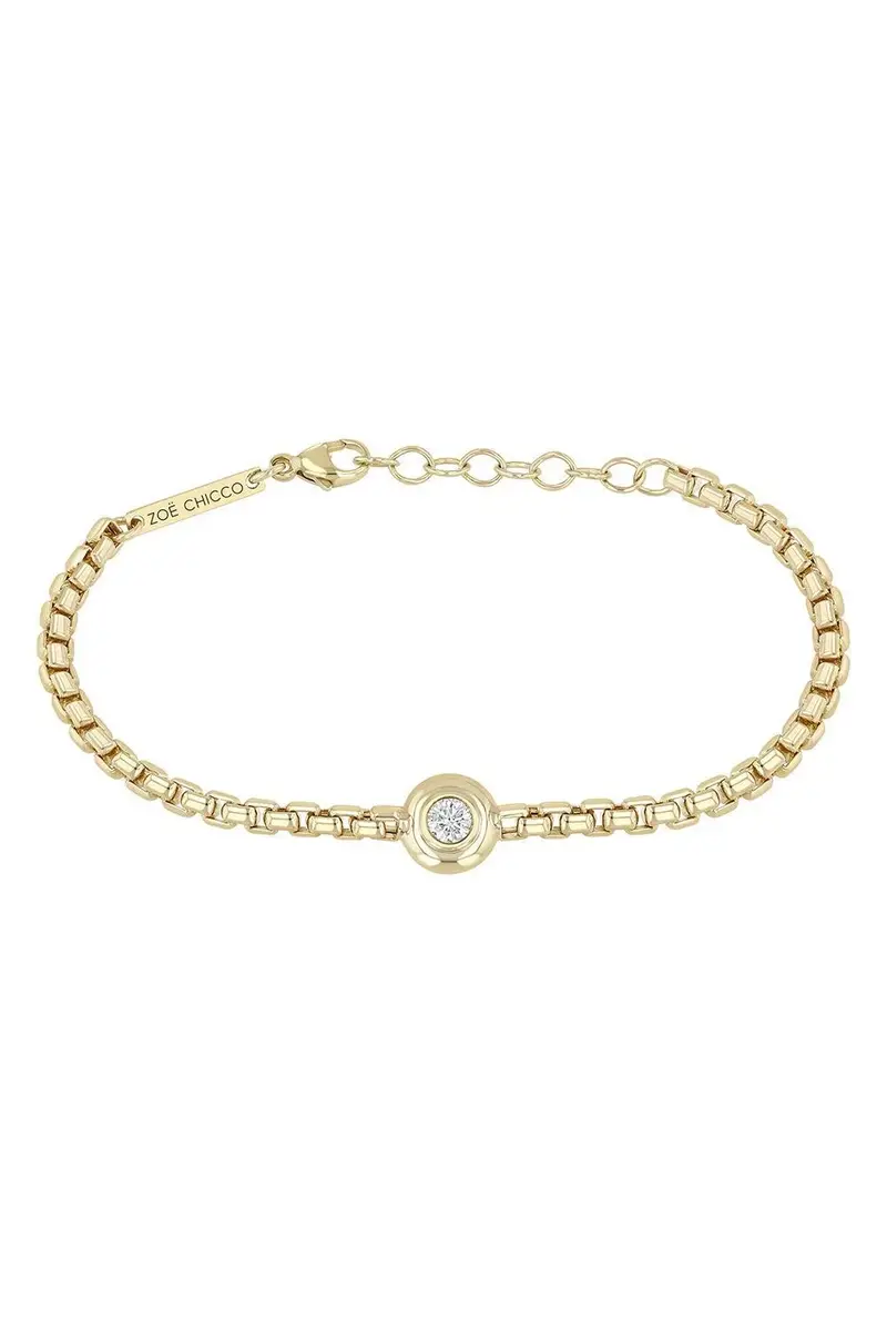 Diamond Box Chain Bracelet Diamond Box Chain Bracelet