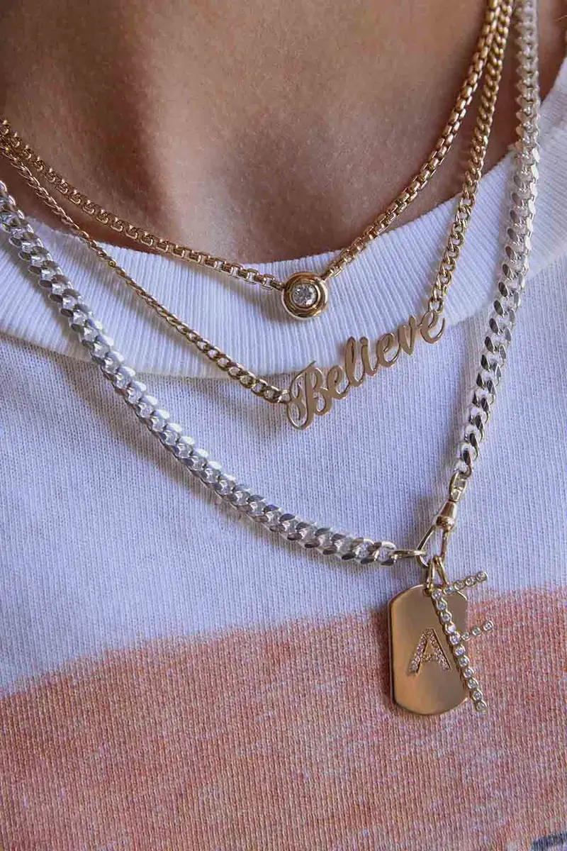 Zoë Chicco Diamond Box Chain Necklace | Thumbnail 2 Zoë Chicco Diamond Box Chain Necklace | Thumbnail 2