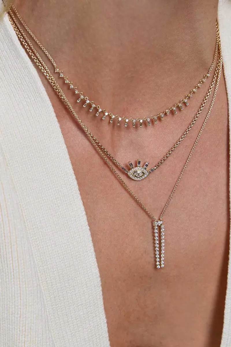 Zoë Chicco Diamond Eye Halo Necklace | Thumbnail 2