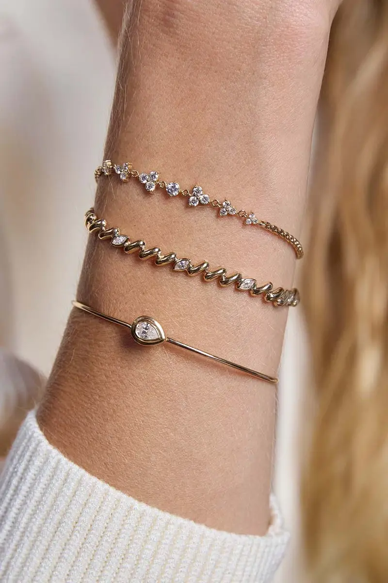 Zoë Chicco Diamond Graduated Box Chain Trios Bracelet | Thumbnail 2 Zoë Chicco Diamond Graduated Box Chain Trios Bracelet | Thumbnail 2