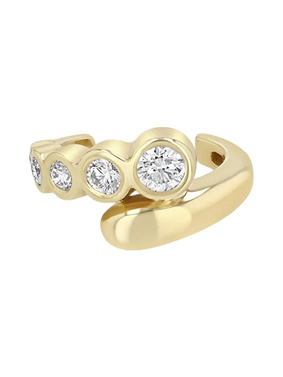 Diamond Overlap Bypass Ear Cuff Diamond Overlap Bypass Ear Cuff