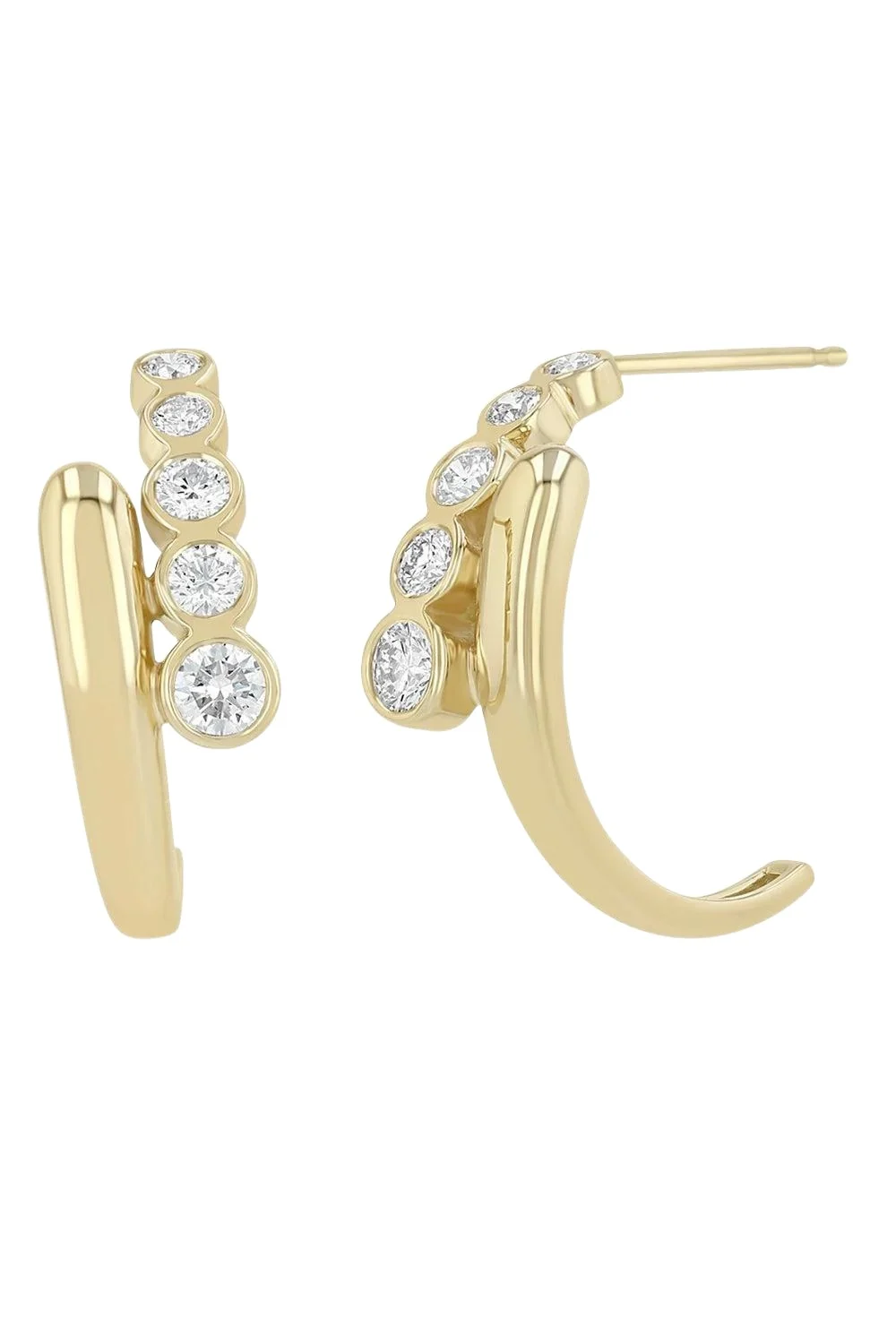 Diamond Overlap Bypass Hoop Earrings Diamond Overlap Bypass Hoop Earrings
