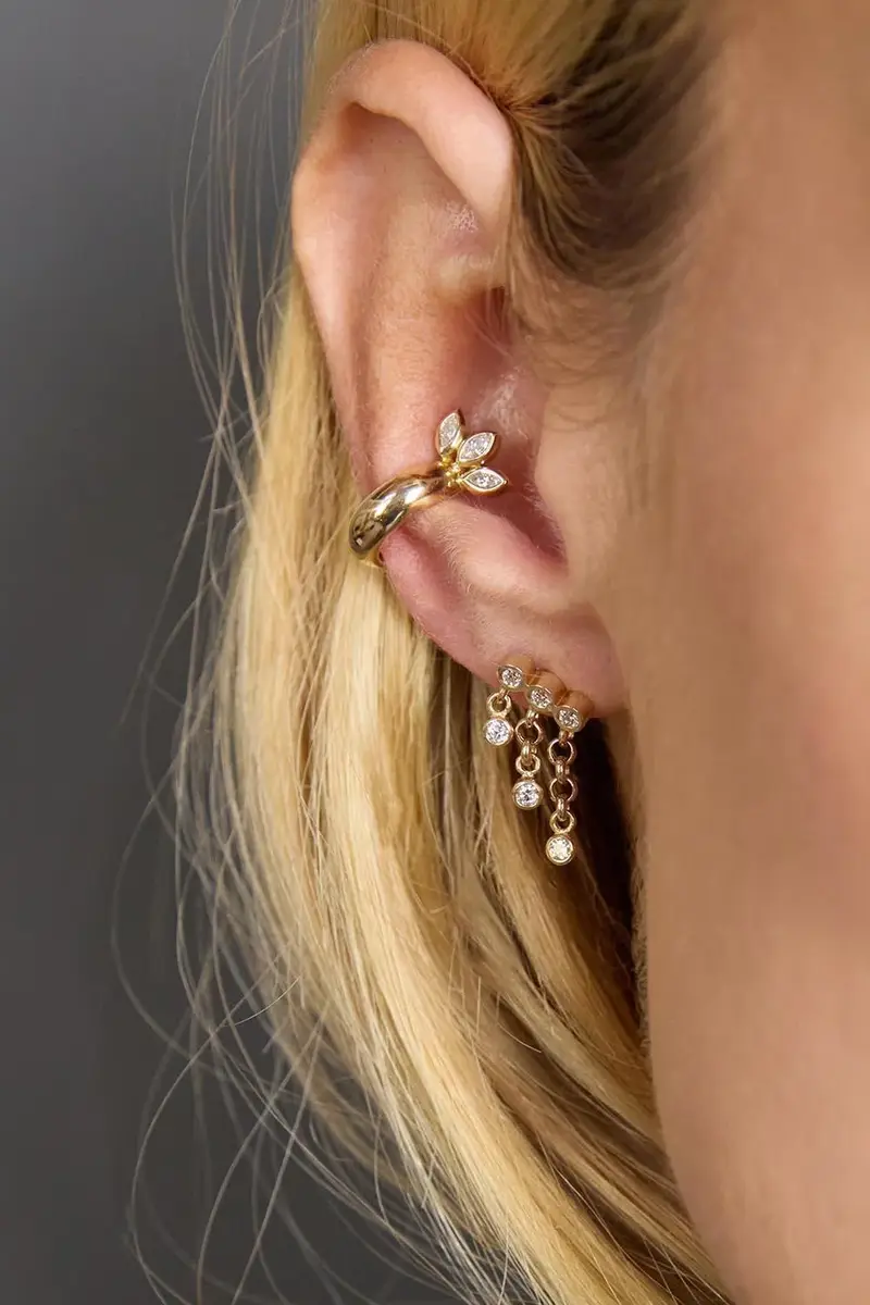 Zoë Chicco Diamond Rolo Chain Waterfall Earrings | Thumbnail 2 Zoë Chicco Diamond Rolo Chain Waterfall Earrings | Thumbnail 2