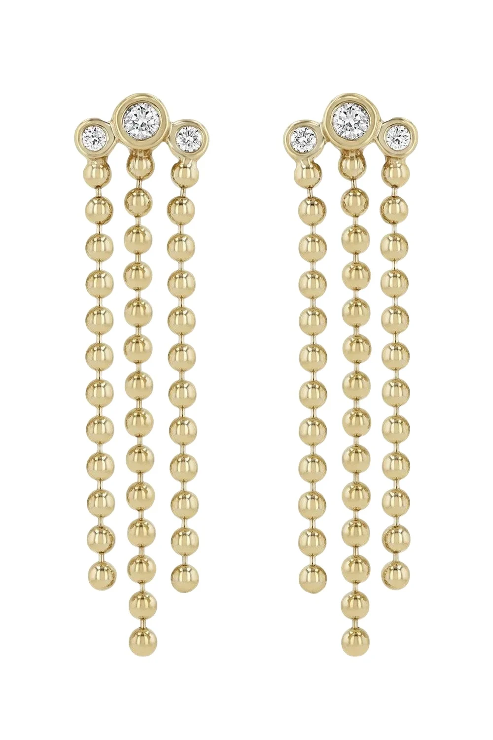 Diamond Triple Waterfall Long Chain Earrings Diamond Triple Waterfall Long Chain Earrings