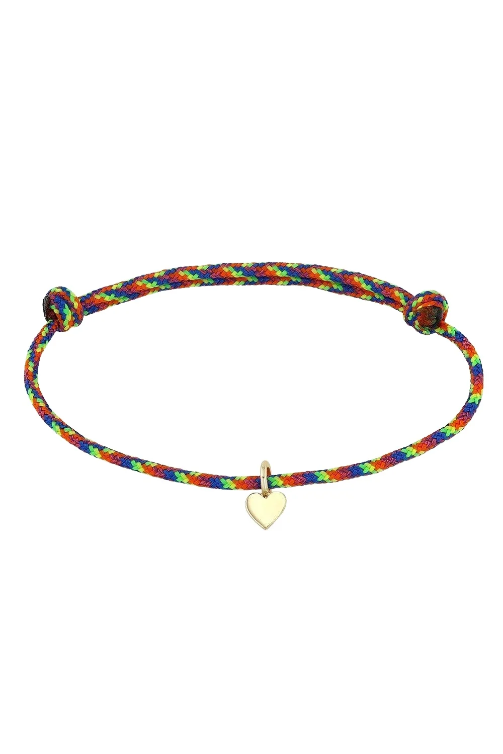 Zoë Chicco Heart Rainbow Cord Charm Bracelet