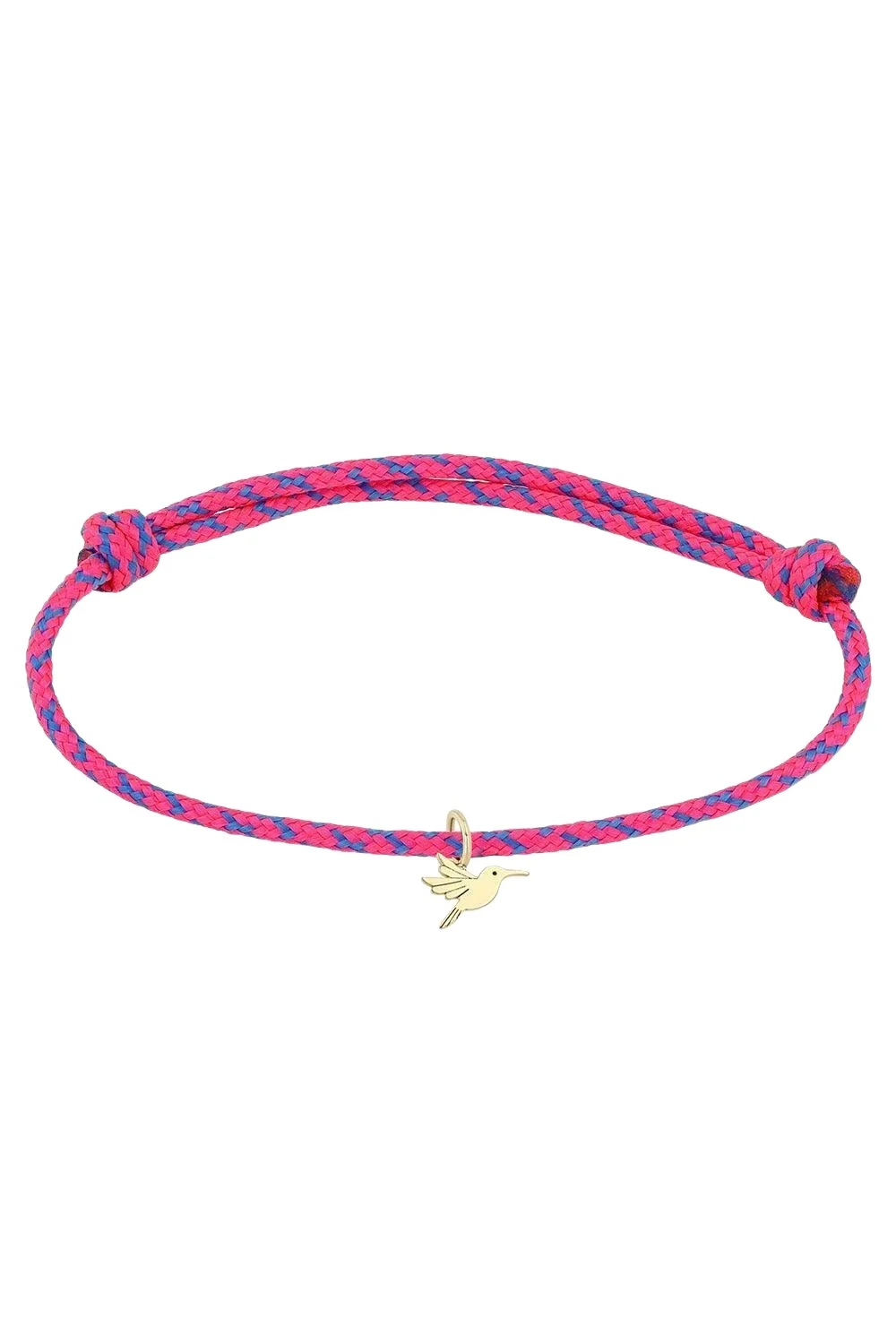Zoë Chicco Hummingbird Pink Blue Cord Charm Bracelet