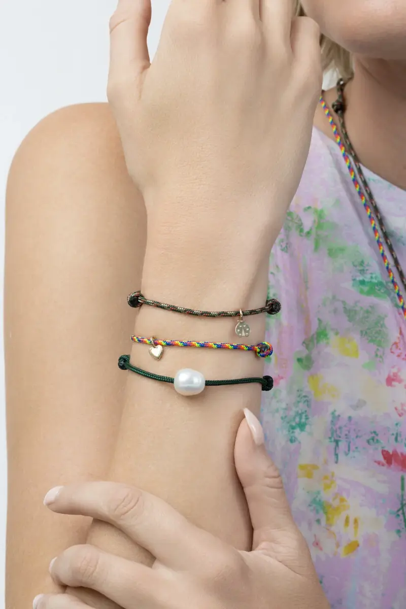 Zoë Chicco Ladybug Camo Cord Charm Bracelet | Thumbnail 2