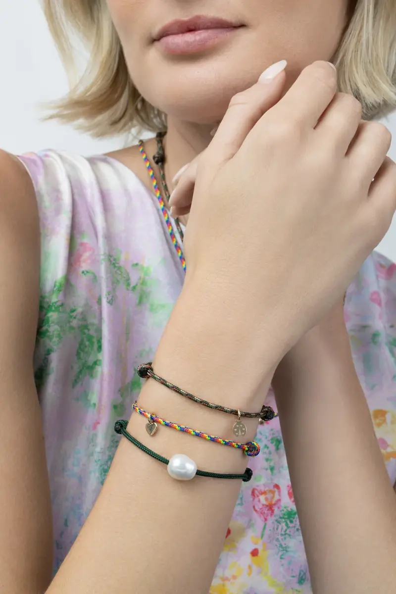 Zoë Chicco Ladybug Camo Cord Charm Bracelet | Thumbnail 3