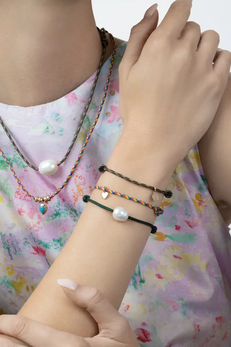 Zoë Chicco Ladybug Camo Cord Charm Bracelet | Thumbnail 4