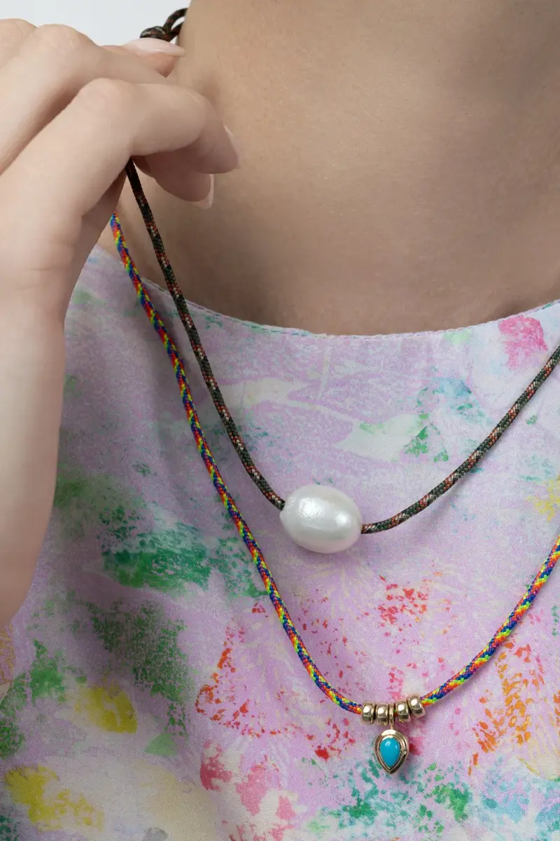 Zoë Chicco Pearl Camo Cord Necklace | Thumbnail 3 Zoë Chicco Pearl Camo Cord Necklace | Thumbnail 3