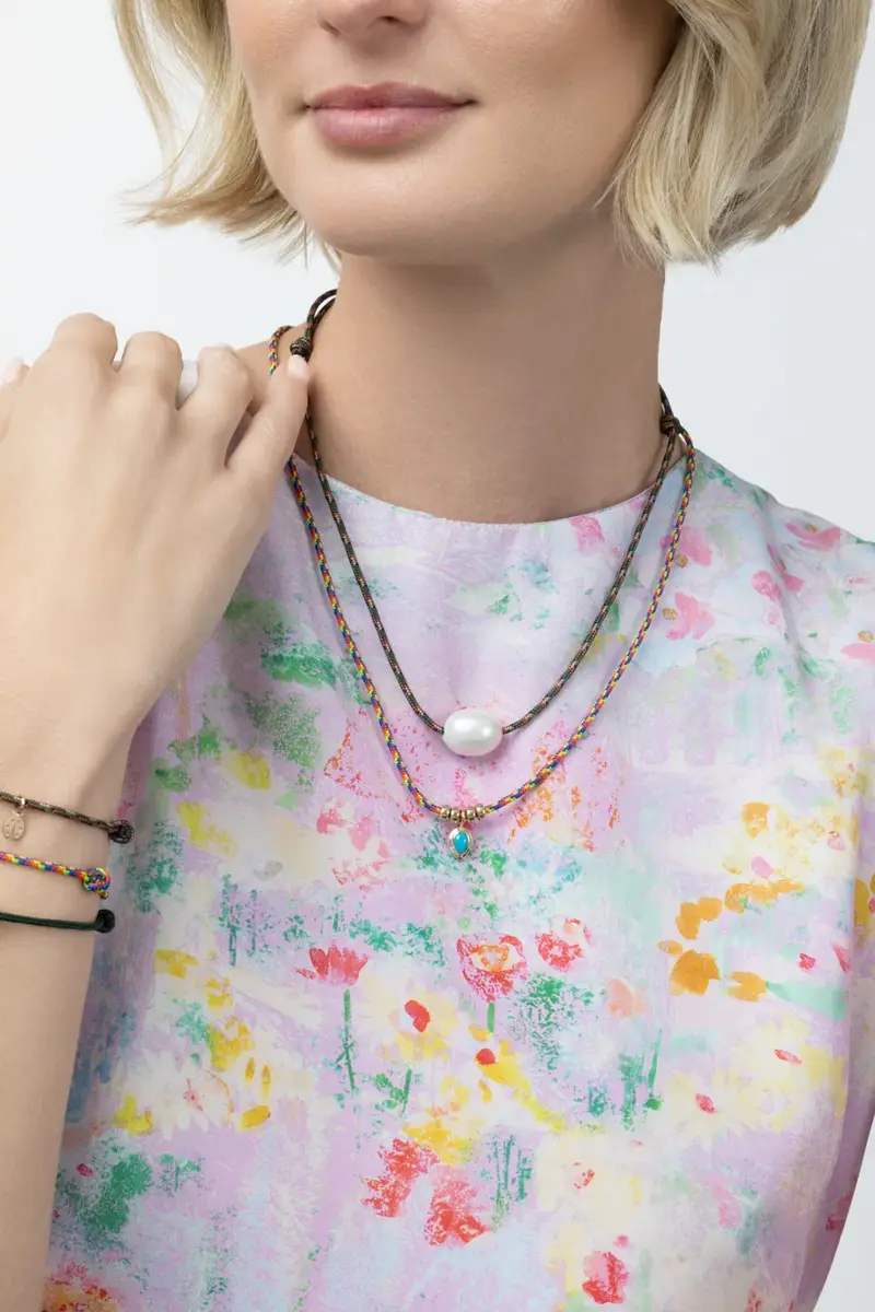 Zoë Chicco Pearl Camo Cord Necklace | Thumbnail 4 Zoë Chicco Pearl Camo Cord Necklace | Thumbnail 4