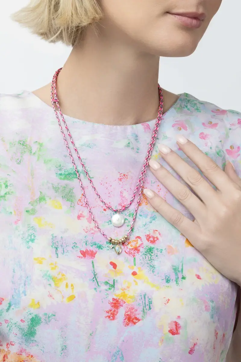 Zoë Chicco Pearl Diamond Cord Necklace | Thumbnail 4 Zoë Chicco Pearl Diamond Cord Necklace | Thumbnail 4