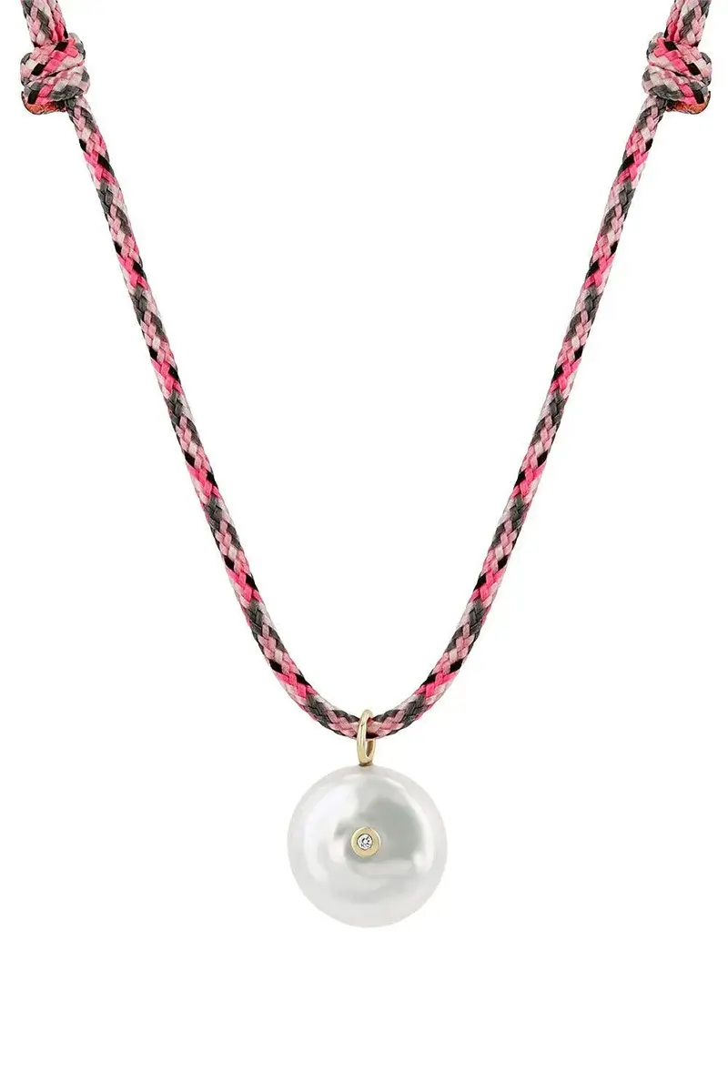 Zoë Chicco Pearl Diamond Cord Necklace | Thumbnail 5 Zoë Chicco Pearl Diamond Cord Necklace | Thumbnail 5