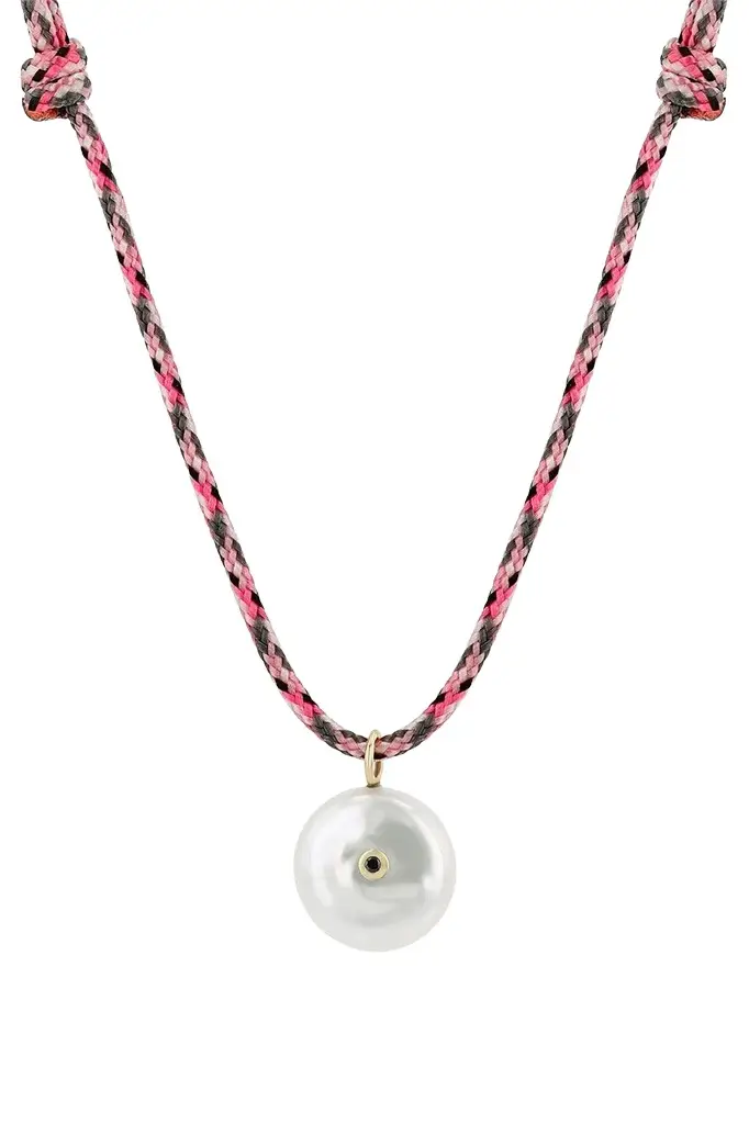 Pearl Diamond Cord Necklace Pearl Diamond Cord Necklace