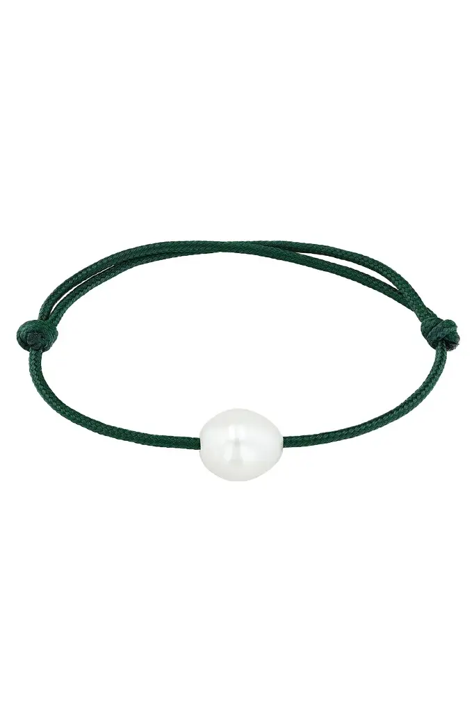 Zoë Chicco Pearl Green Cord Bracelet