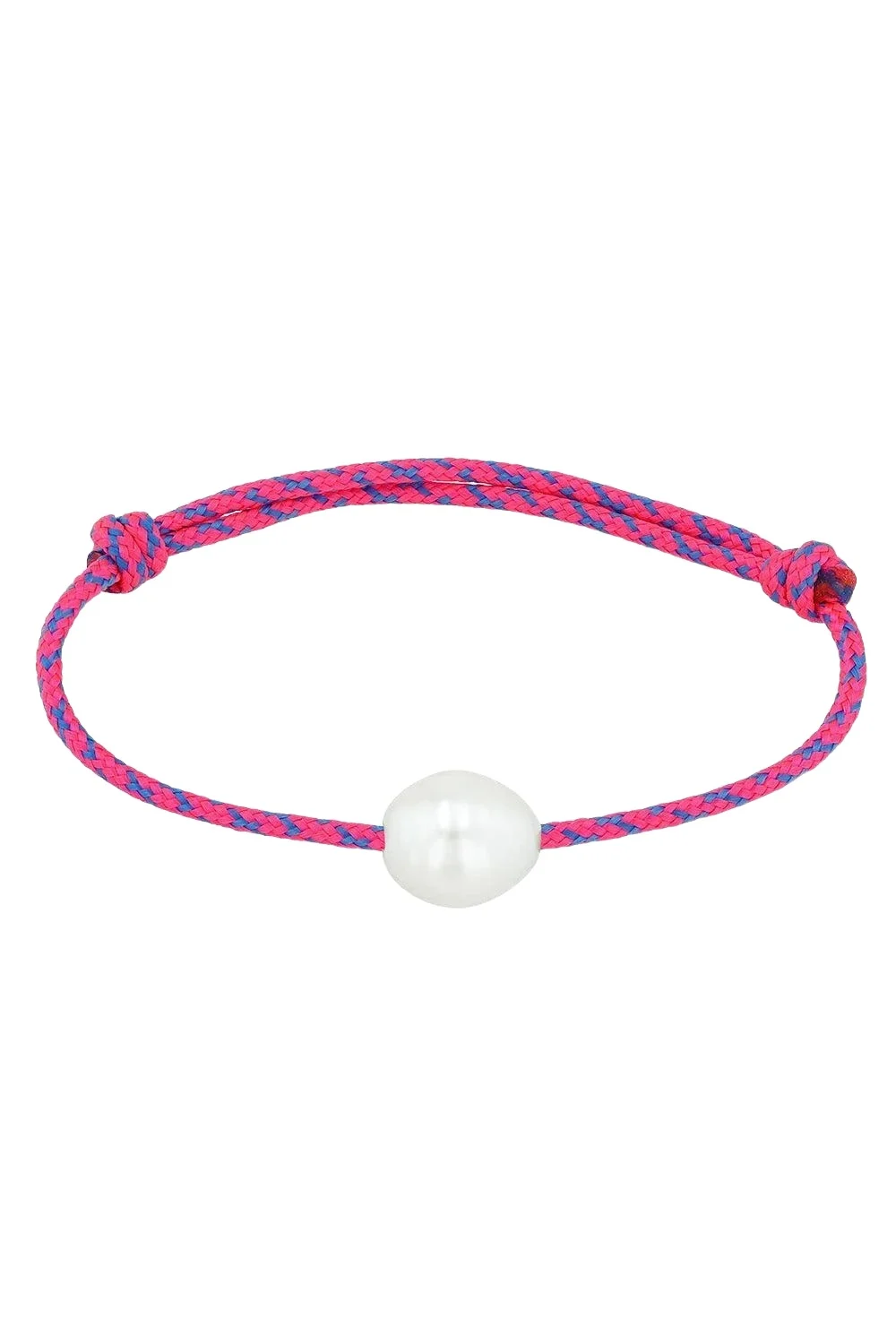 Zoë Chicco Pearl Pink Blue Cord Bracelet