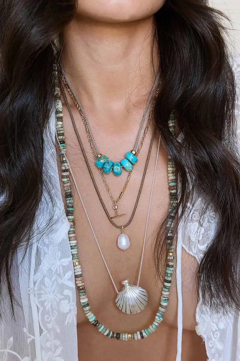 Zoë Chicco Turquoise Beaded Tan Cord Necklace | Thumbnail 2 Zoë Chicco Turquoise Beaded Tan Cord Necklace | Thumbnail 2
