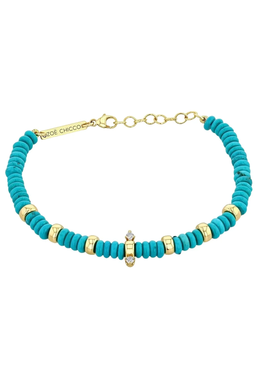 Zoë Chicco Turquoise Diamond Beaded Bracelet