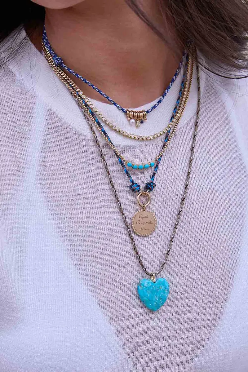 Zoë Chicco Turquoise Diamond Heart Pendant Necklace | Thumbnail 2 Zoë Chicco Turquoise Diamond Heart Pendant Necklace | Thumbnail 2