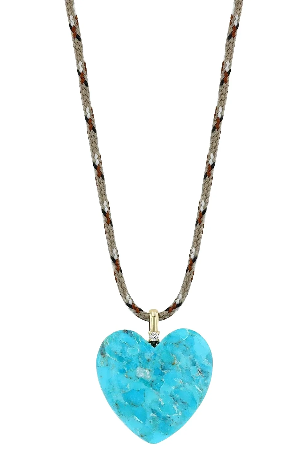 Zoë Chicco Turquoise Diamond Heart Pendant Necklace