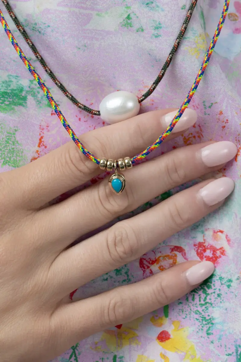 Zoë Chicco Turquoise Rainbow Crod Necklace | Thumbnail 3 Zoë Chicco Turquoise Rainbow Crod Necklace | Thumbnail 3