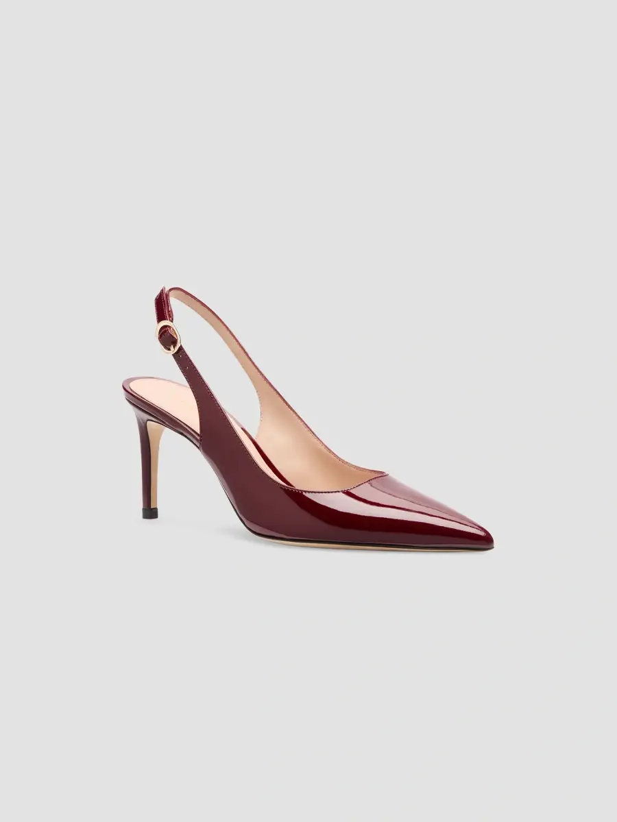 Stuart Weitzman Women's Power 75MM Patent Leather Slingback Pumps | Thumbnail 2