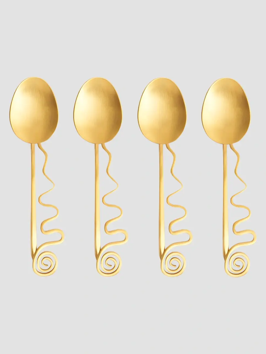 L'Objet Spirale 4-Piece 24K-Gold-Plated Cocktail Spoon Set | Thumbnail 3 L'Objet Spirale 4-Piece 24K-Gold-Plated Cocktail Spoon Set | Thumbnail 3
