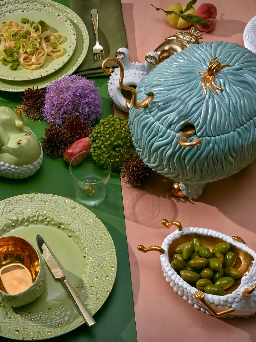 L'Objet Haas 3-Piece 24K Goldplated Fox Salad Server & Bowl Set | Thumbnail 2