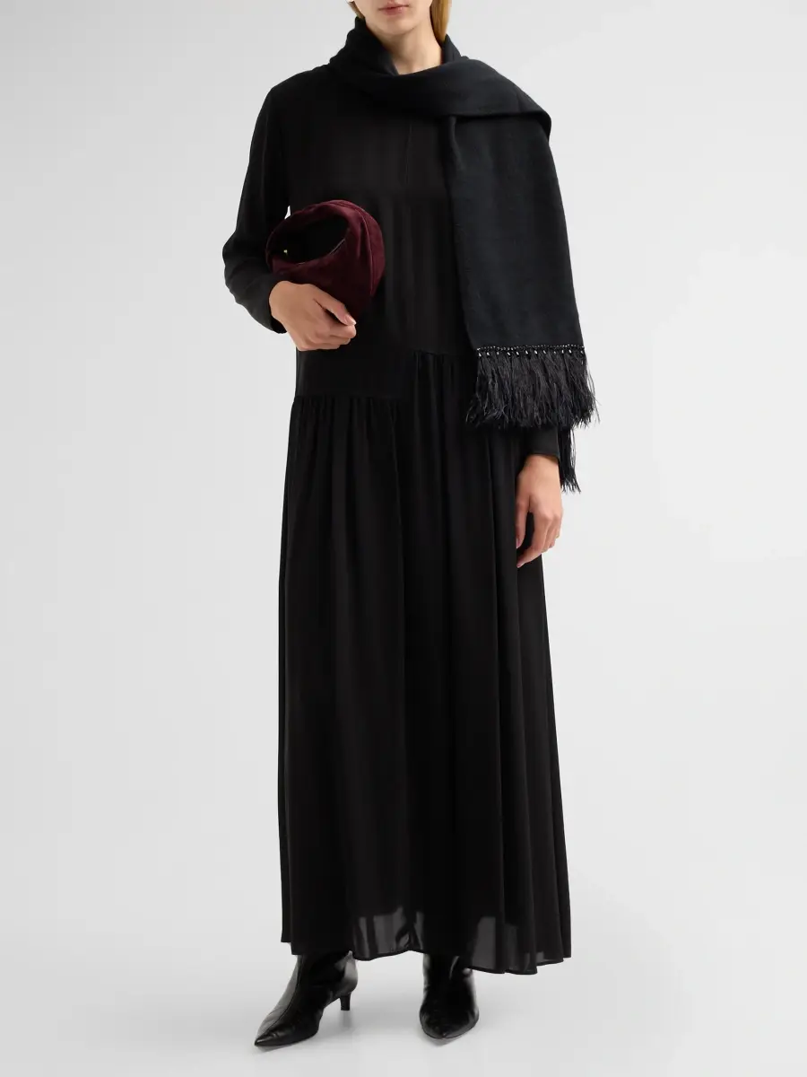 Carolyn Rowan Collection Women's Feather-Trim Cashmere Scarf | Thumbnail 2