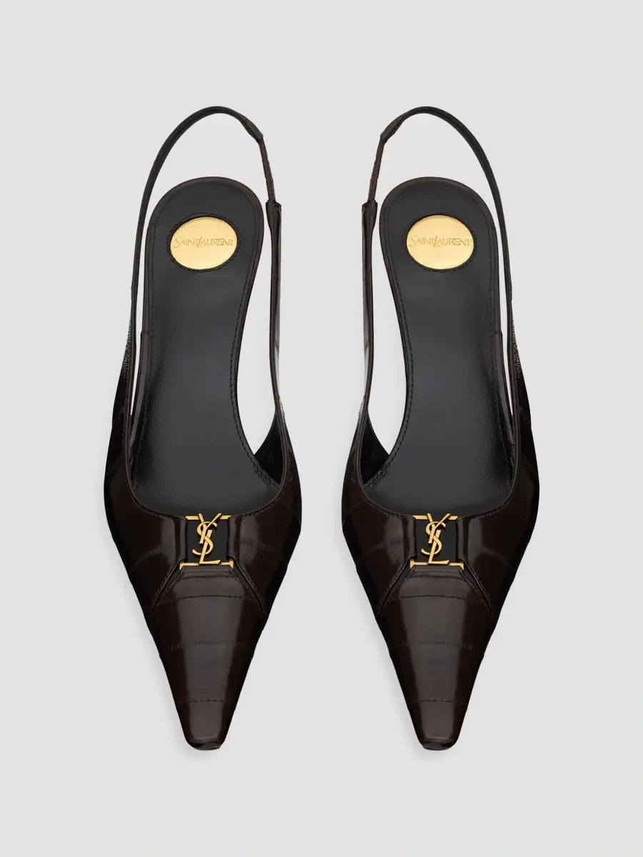 Saint Laurent Women's Babylone Breteuil Slingback Pumps | Thumbnail 3