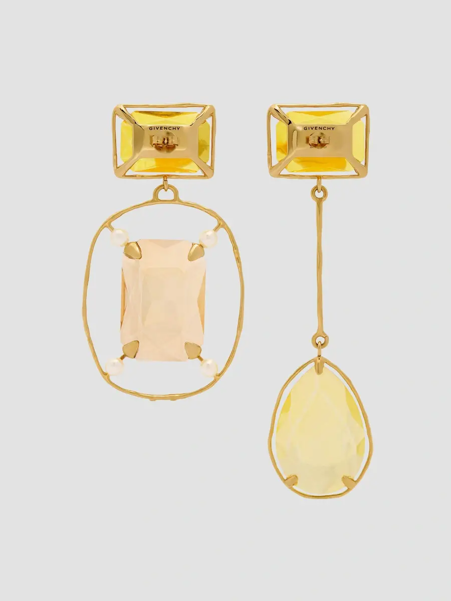 Givenchy Women's Rainbow Drop Asymmetric Earrings in Metal and Crystals - Yellow | Thumbnail 3 Givenchy Women's Rainbow Drop Asymmetric Earrings in Metal and Crystals - Yellow | Thumbnail 3