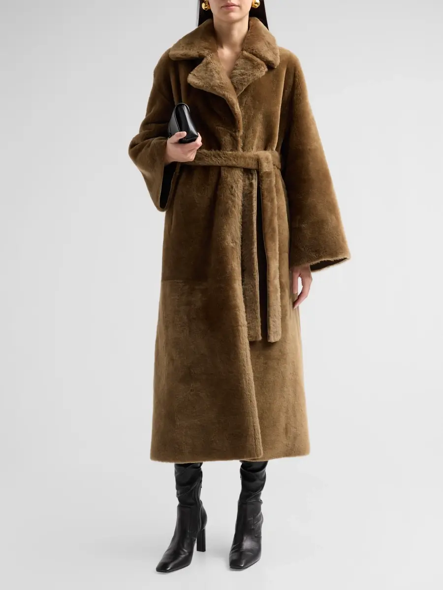 ARMA Women's Rien Reversible Shearling-Leather Longline Coat | Thumbnail 2