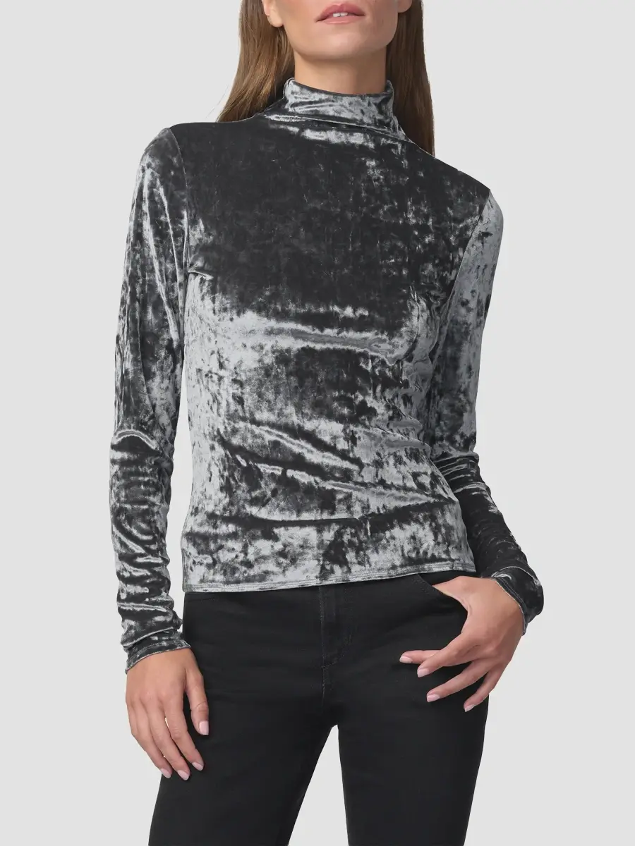 Joe's Jeans Women's The Tony Turtleneck Velvet Long-Sleeve Top | Thumbnail 4 Joe's Jeans Women's The Tony Turtleneck Velvet Long-Sleeve Top | Thumbnail 4