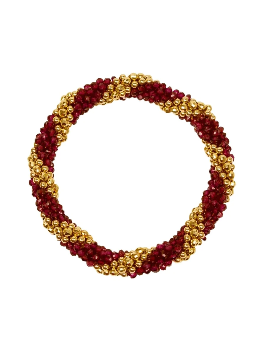 Meredith Frederick 14k Yellow Gold and Garnet Bead Bracelet