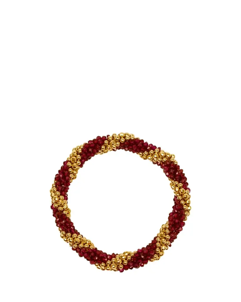 Meredith Frederick 14k Yellow Gold and Garnet Bead Bracelet